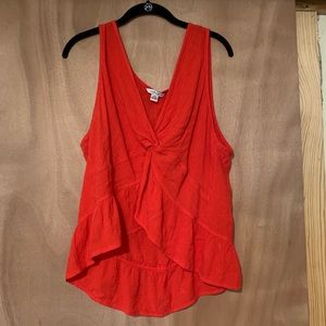 American Eagle red front knot tank top